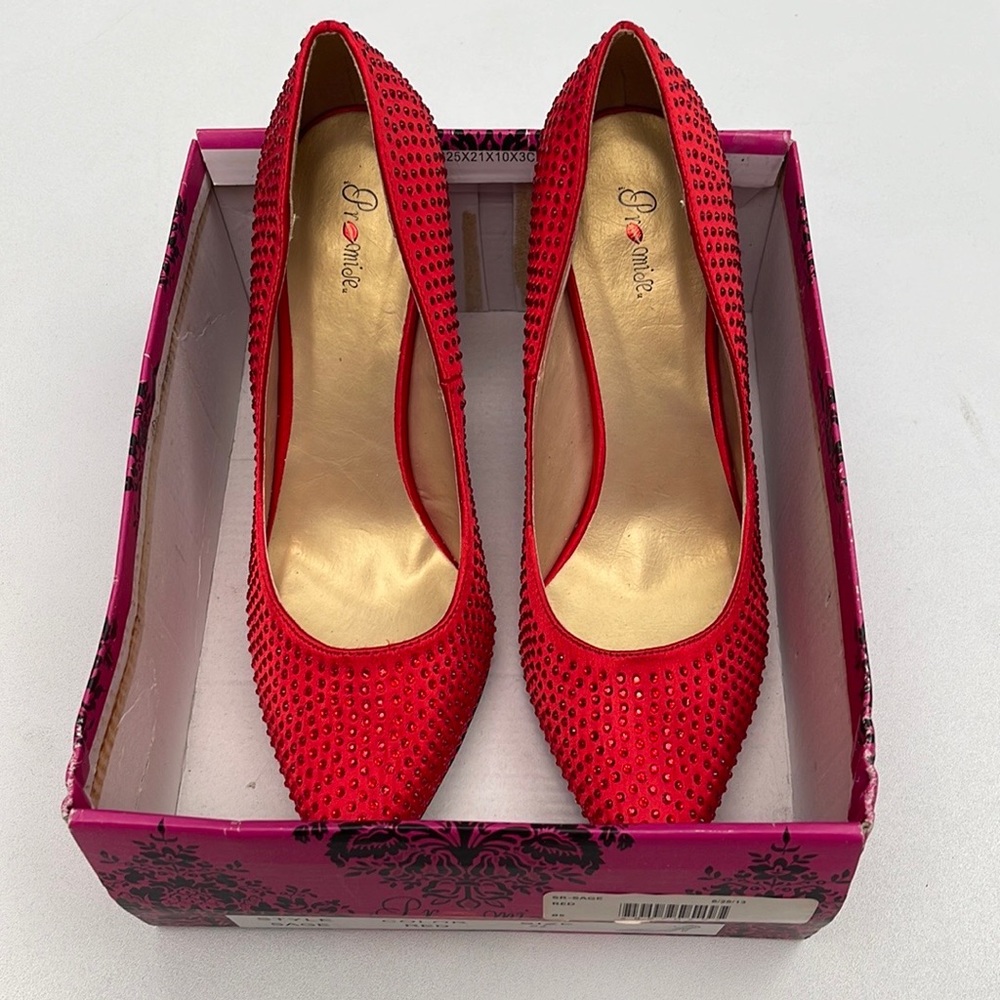 New Red Rhinestone Heels - Picture 3 of 15